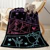 K-pop Fashion Fusion Blanket Soft Warm Cozy Perfect for Couch Bedding Livingroom All-Season Use Playful Design Perfect Gift for Relatives and Friends