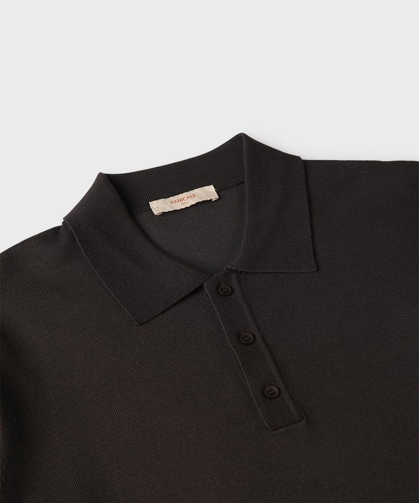 PANICALE Brown Viscose Blend Polo Knit