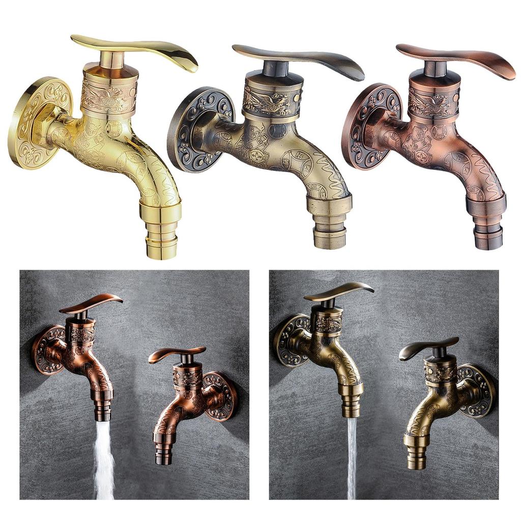 Zinc Alloy Laundry Bathroom Washing Machine Faucet Mop Pond Bibcock Wall Mounted Single Cold Water Tap