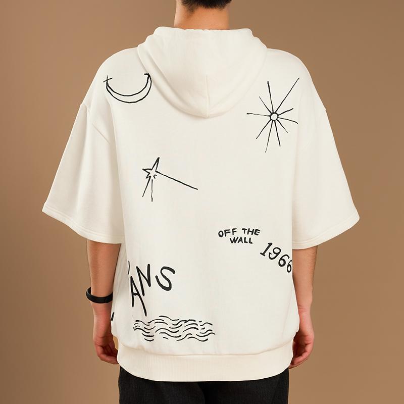 Vans Oversized Soft Comfortable Casual Short Sleeve Hoodie Unisex Hoodies Off-White VN000GR4FS8