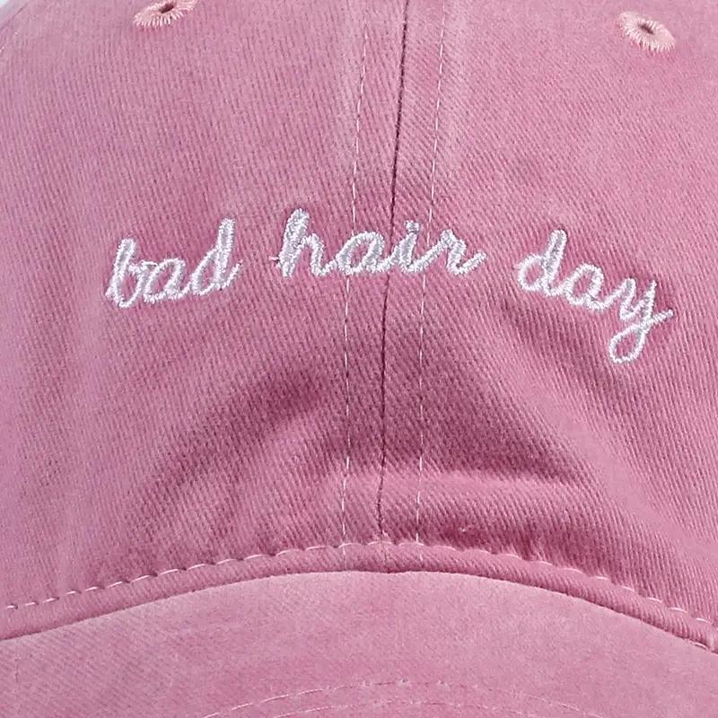 Bad Hair Day Embroidered Washed Snapback Baseball Cap Hip Hop Hat Man Vintage Dad Hats for Men and Women Cap Hats