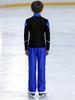 Kids Boys Figure Skating Outfit Mock Neck Long Sleeve Back Invisible Zipper Color Block Shiny Rhinestones Top with Elastic Waistband Pants Competition