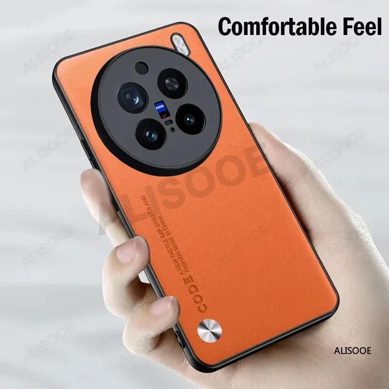 Funda for VIVO X200 Pro Mini Case Luxury Fiber Texture PU Leather Protection Back Cover for VIVO X200 Pro Shockproof Capa