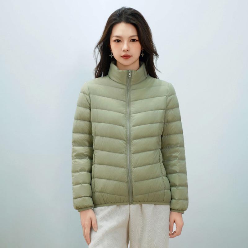 Women's new national standard 90 down simple down solid color women's stand-up collar women's clothing light down jacket women