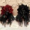 Mesh Peony Flower Hair Clips Crystal Fluffy Shark Clip Elegant Mesh Tassels Hair Claw  Women
