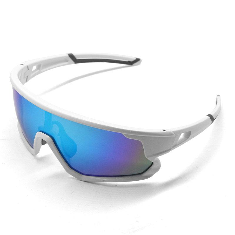 Outdoor cycling glasses OEVO Sports glasses for cycling, marathon, and running, unisex cycling glasses Bright white frame-True W