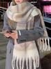 Sciarpa a quadri in cashmere nuova alla moda per donna, invernale, spessa, calda, grande scialle, pashmina, sciarpe con nappe, morbida coperta, bandana, scaldacollo spesso