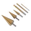 6pcs Hex Shank Step Drill Bit Set High Speed Steel Titanium Coated Bits  Woodworking