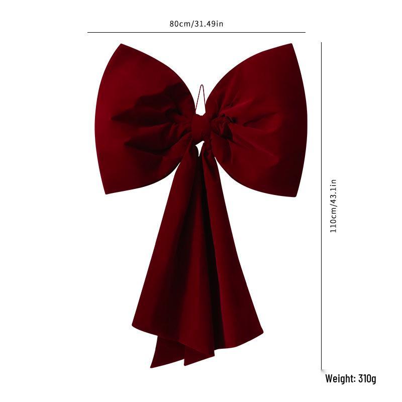 Extra Large Burgundy Velvet Christmas Bow for Tree & Window Decoration