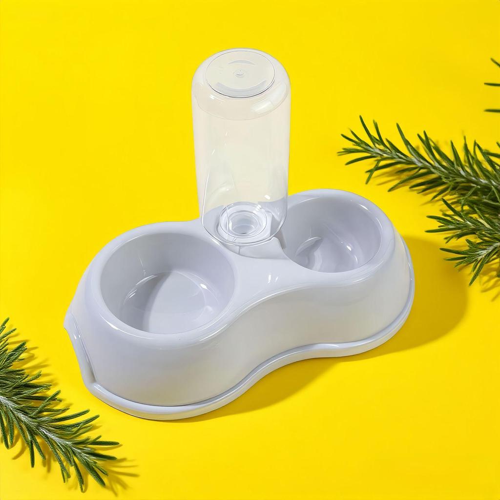 Double Cat Bowl Macaron Color Anti-Spill Pet Feeder - Oval Style