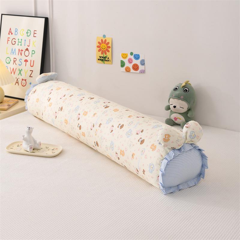 Fresh Style Cotton Double Gauze Rabbit Pillow - Korean Floral Long Hugging Pillow Insert