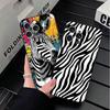 Zebra Stripe Black White Soft Phone Case for iPhone 16 16E 17 Air 15 Pro Max 14 Plus 13 Mini 11 12 7 Black Cover Back Shell