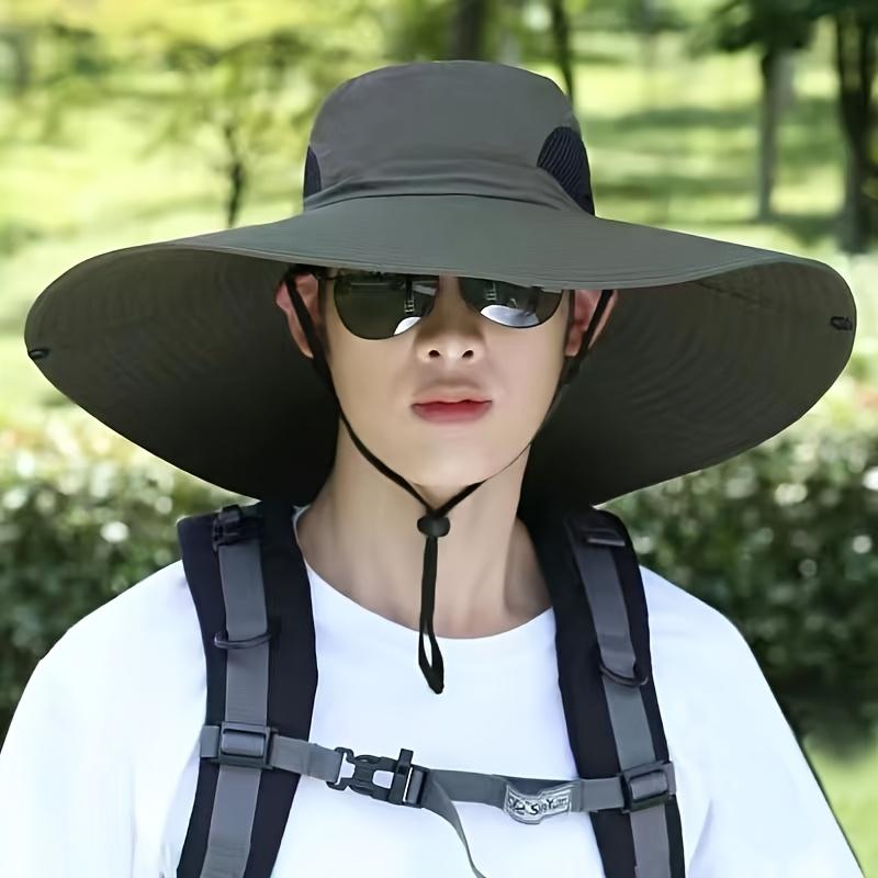 Summer Fishing Hat Breathable UV Protection Large Brim Hiking Cap Men Women Foldable Elastic Outdoor Beach Travel Sun Hat