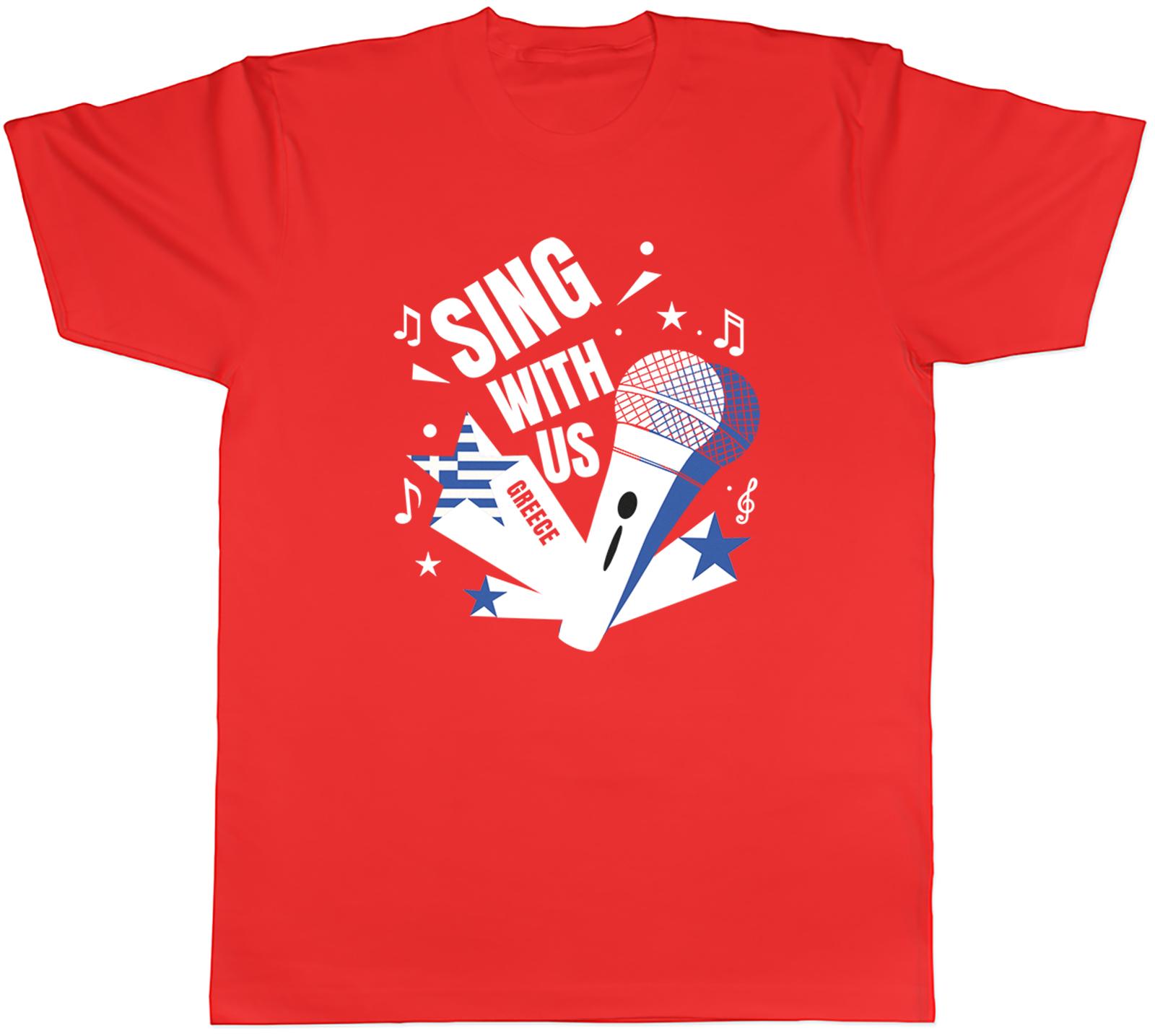Greece Music Sing with us Note karaoke Unisexs TShirt Tee Gift Top S