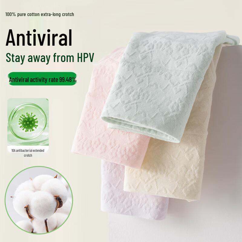 FitonTon Women's Anti-HPV Cotton High-Waist Briefs 4-Pack