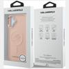 Karl Lagerfeld Initial & Metal Logo MagSafe Case for iPhone 16 Plus Pink