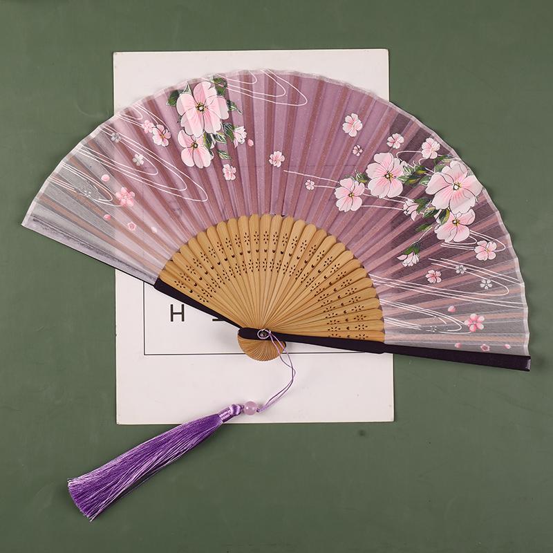 

Ancient Chinese Style Dance Folding Fan Classical Cheongsam Hanfu Hand Fan Summer Small Single-Sided Bamboo Ribs Portable Fan