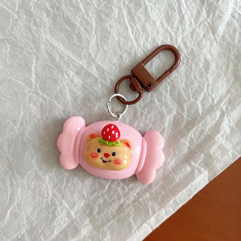 Lovely Cartoon Little Bear Keychain For Women Girls Cute Sweet Backpack Decoration Kawaii Car Keyring Accessories Couple Gift
