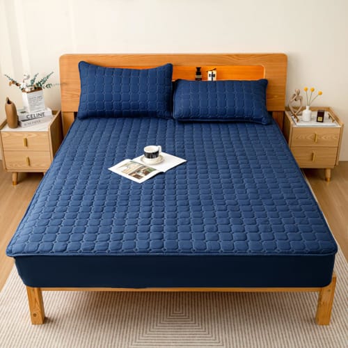 USEEWOOW Fitted Sheet, Mattress Cover, Triple-Layer Bed Cover, Pill-Resistant, Fluffy Futon Cover with Elastic All-Round, Easy to Put on and Take Off,