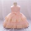 Girls Dress Wedding Newborn Baby Dress Christening Baptism Dresses with Cute Bow Toddlers Girl Birthday Party Ball Gown L2220