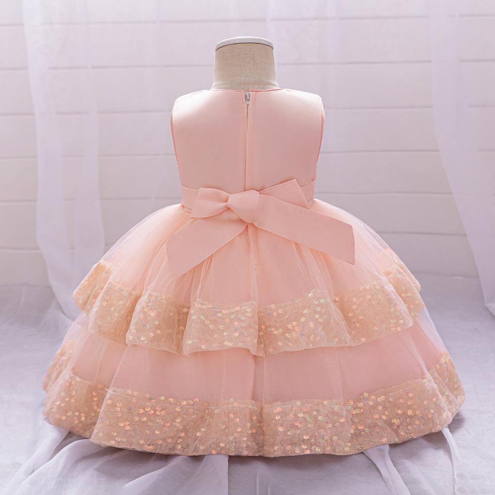 Girls Dress Wedding Newborn Baby Dress Christening Baptism Dresses with Cute Bow Toddlers Girl Birthday Party Ball Gown L2220