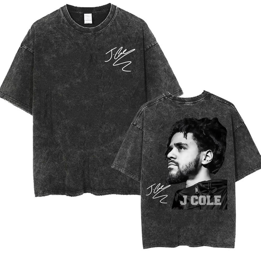 J Cole The Fall Off New Album Tour Cover Tshirt Men Women Fashion Vintage Washed T Shirts Summer ONeck Oversized T Shirt
