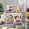 Colorful Fish Throw Pillow Covers, Tropical Double-Sided Printed Cushion Cases, Coastal Beach Decor For Bedroom Living Room