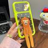 Cute bracket second change apple 11promax mobile phone case suitable for iphone11 transparent case dopamine hard case