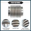 Car Exhaust Flexible Pipe, 50.8x82mm 2"x3.23" Exhaust Flex Connector Pipes Bellows Universal for Car Durable Stainless Steel Silver Tone Automotive