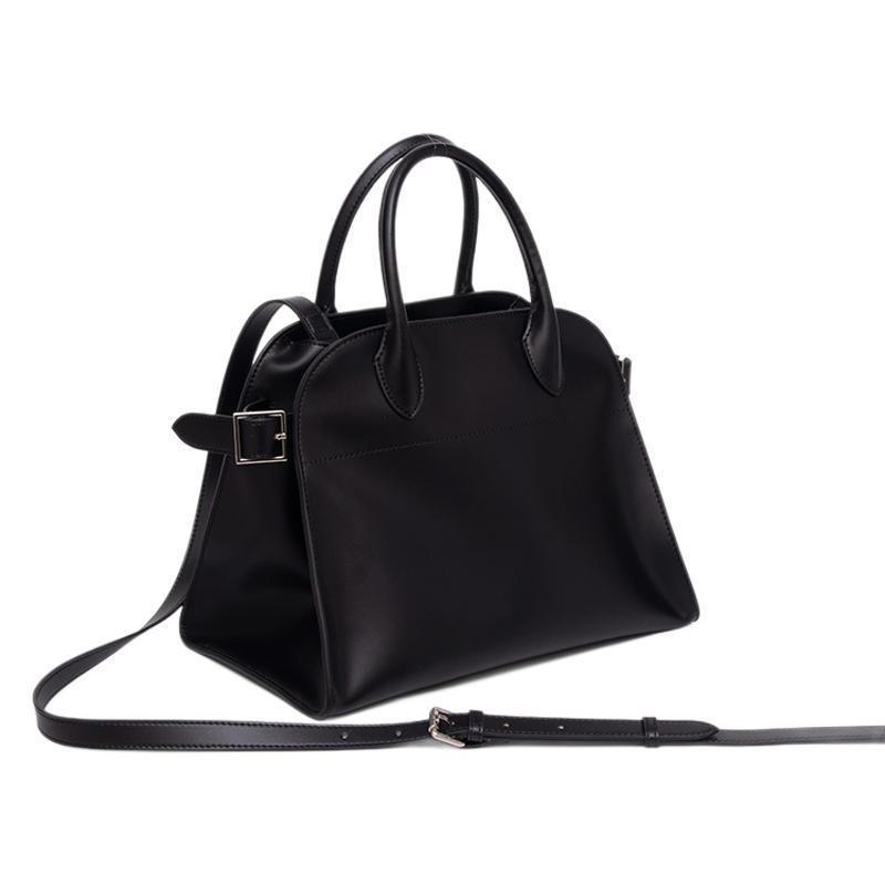 Cowhide Women's Bag High-quality Light Luxury Diagonal Span Large-capacity Leather 2025 New Style Niche Tote Black One-shoulder Portable