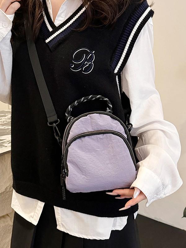 Color Block Mini Phone Crossbody Bag - Lightweight & Versatile for Autumn/Winter