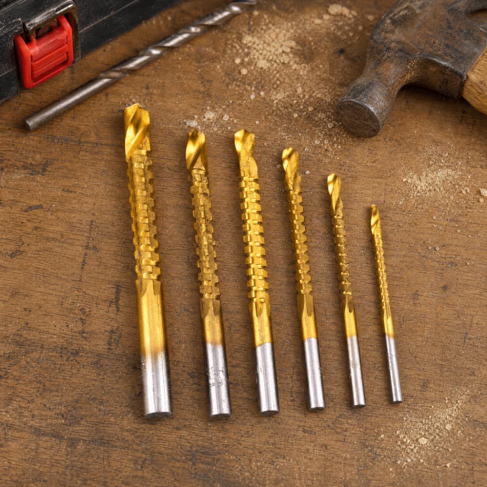 6pcs 3-8mm Drill Bit Set Serrated Drilling Hole Enlarging Tools Precision Twist Drill Bits  For Wood