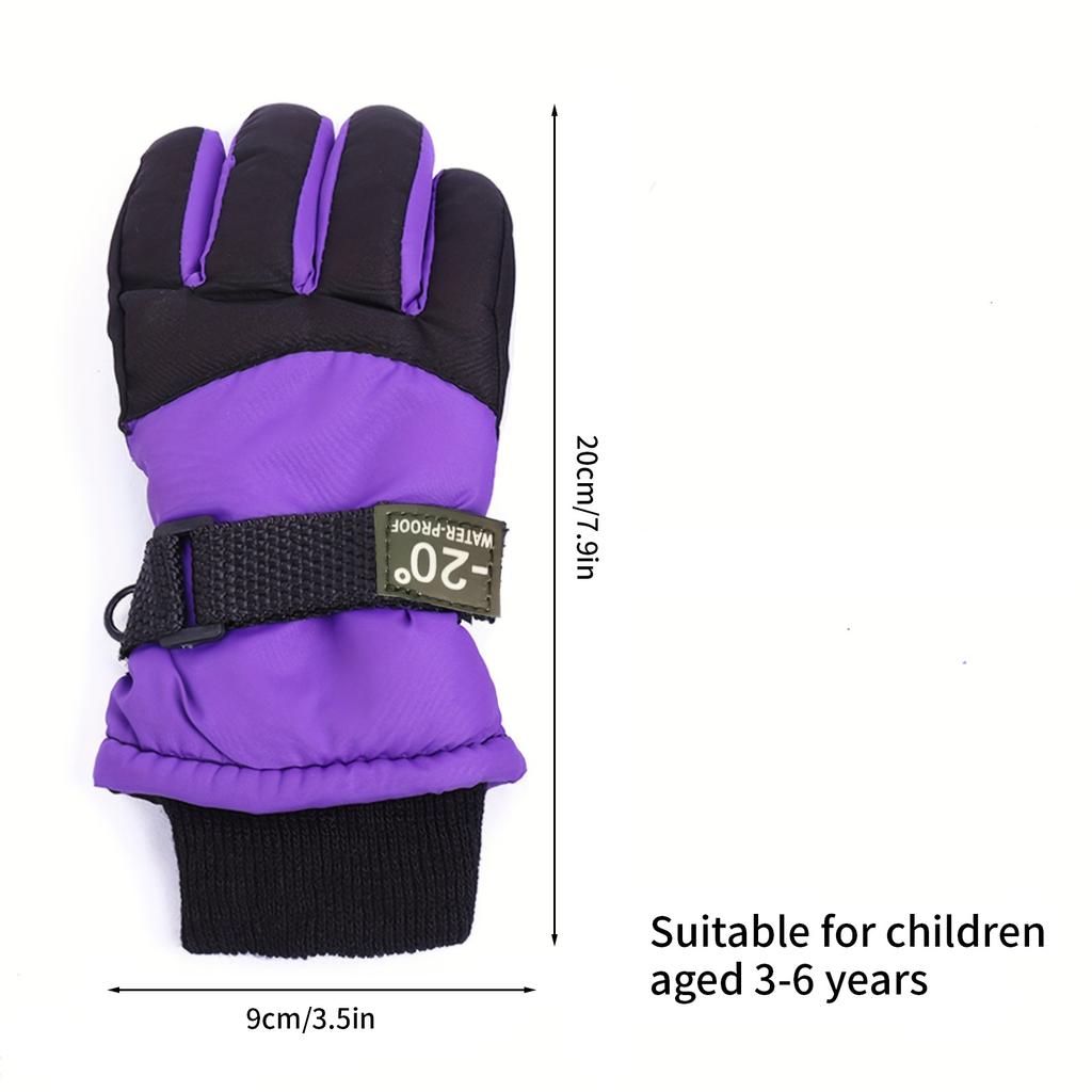 [Non-slip] Children's Ski Gloves | A Pair | Thickened Non-slip | Winter Outdoor Sports and Cycling | Suitable for Children Over 3 Years Old