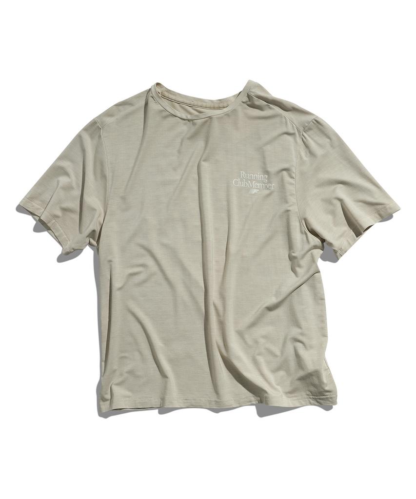 Peullukeu Crop Run Cool Dry Pigment Short Sleeve T-Shirt Beige Fst743C