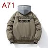 Mens Thickened Hooded Bomber Jacket With Letter Embroidery Streetwear Casual Winter Outerwear