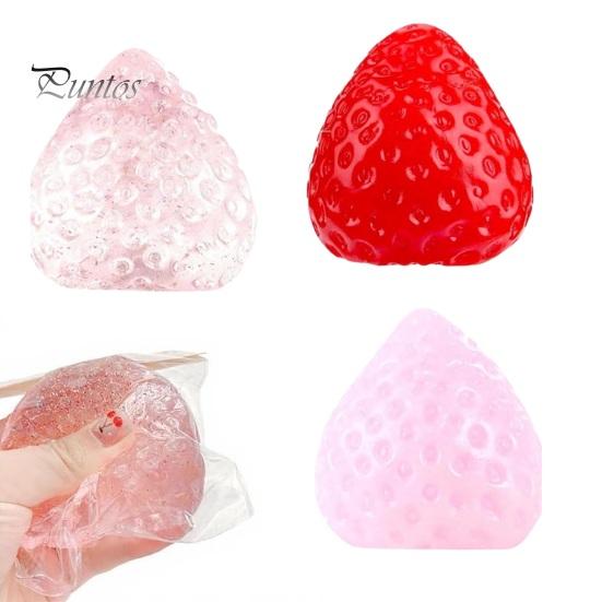 Stress And Irritability Reducer Strawberry Squeeze Toy, Relief Ball for Adults Soft TPR Fruit Portable Toy Fidget Focus Enhancer Party Favors