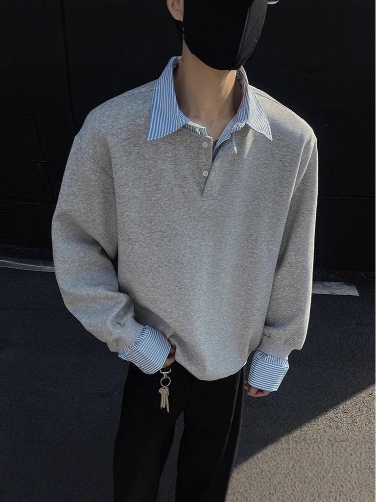 Unisex Color Block Patchwork Lapel Hoodie - Autumn Long Sleeve, Loose Fit