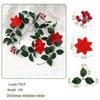 European & American Christmas Poinsettia and Holly Red Berry Vine Artificial Greenery for Home & Holiday Décor