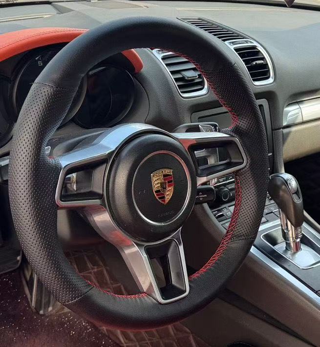 Auto-Lenkrad-Mittelkappen-Ersatzemblem Modifikationszubehör Aufkleber geeignet für 911 Porsche Cayenne Macabalamera