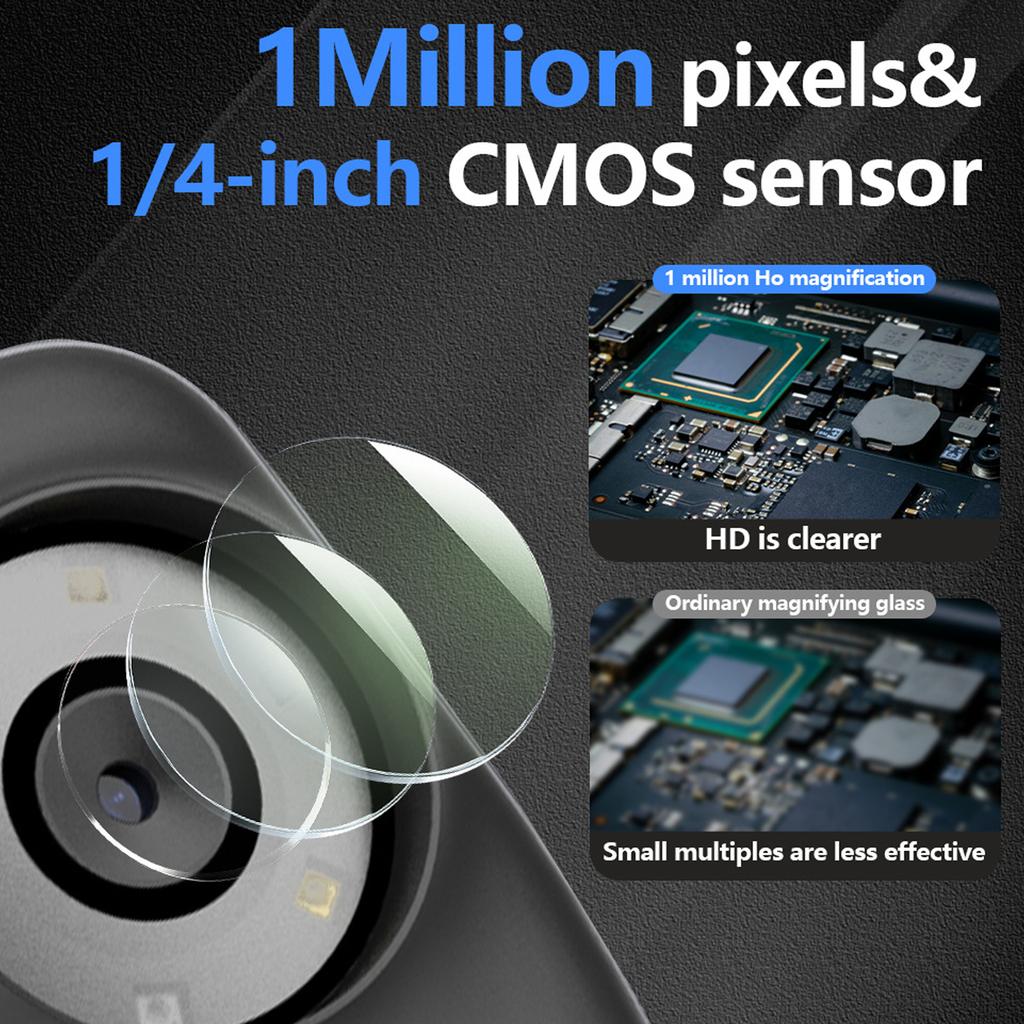 Portable Mobile Phone Microscope Digital Magnifying Glass Microscope With Color Display Builts In LED Light For Seniors