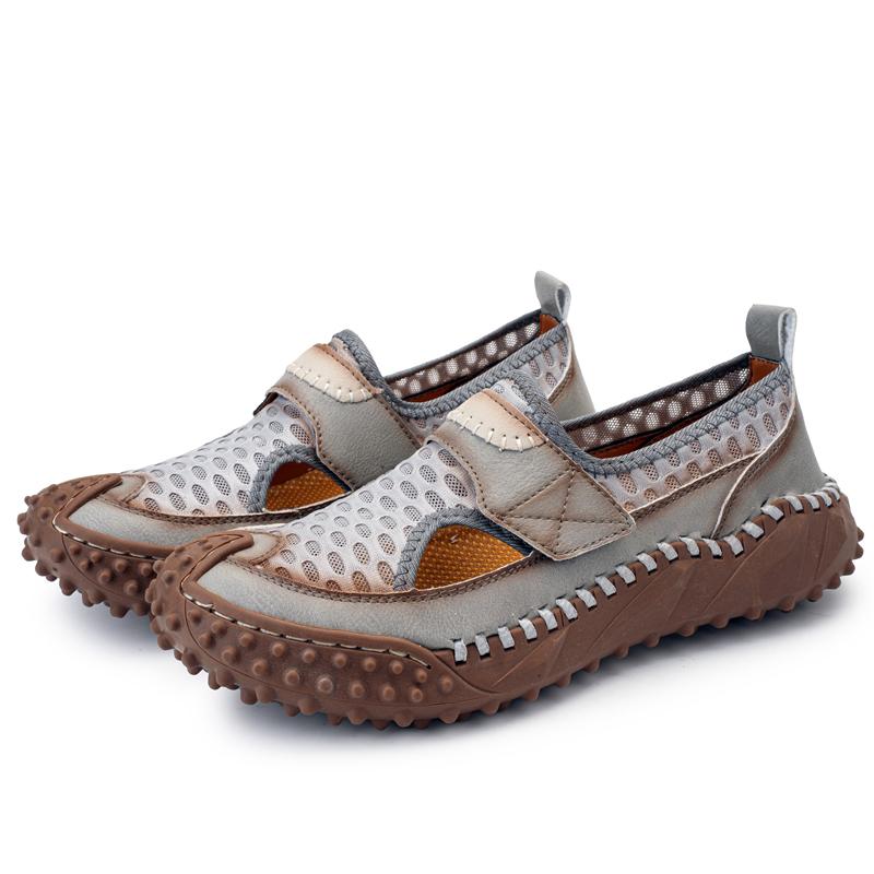 

Модная летняя мужская обувь Ажурный дышащий дизайн стиль Для активного отдыха Путешествий Повседневная Высококачественная Взрослая обувь Большого размера -46 Удобная 46 серый