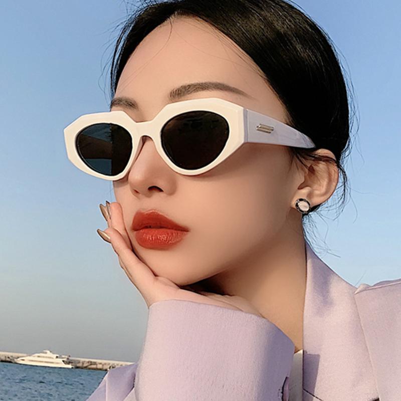 Vintage Cateye polygon Sunglasses Women Sexy Retro Cat Eye Sun Glasses Brand Designer Colorful Eyewear Female