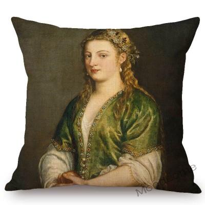 Neoclassic Italian Renaissance Titian Christian Bible Theme Painting Venus Home Decor Sofa Pillow Case Vintage Art Cushion Cover