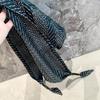 Triangular Scarf Belt Sash with Black and White Geometric Stripe Pattern, Direct-Knot Closure, Waistband Girdle for Flexible Waist Styling