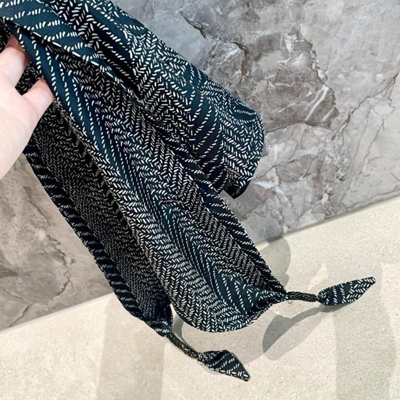 Triangular Scarf Belt Sash with Black and White Geometric Stripe Pattern, Direct-Knot Closure, Waistband Girdle for Flexible Waist Styling