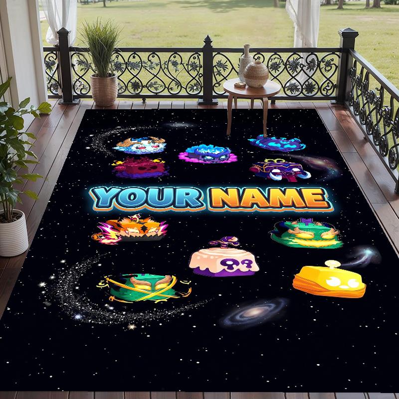 Custom Text Blox Fruits Pattern Floor Rug Soft Indoor Carpet Mat Living Room Bedroom