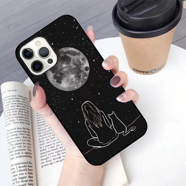 Trippy Art aesthetic Space Moon Phone Case For apple 16 11 12 13 14 Pro Max Plus for coque