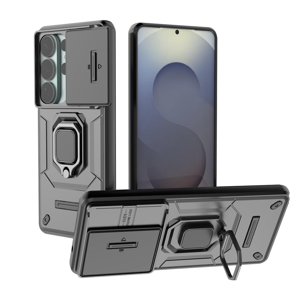 Slide Camera Lens Shockproof Armor Case For Samsung Galaxy S26 Ultra S26+ S26 Plus 5G Holder Ring Stand Cover