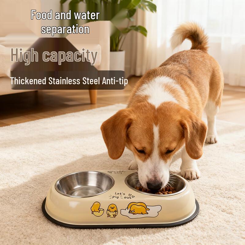 HELLOJOY Doppelnapf aus Edelstahl für Tierfutter und Wasser