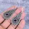 Amethyst Gemstone Handmade 925 Sterling Silver Jewelry Earring 2.36" M-2697